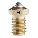 Diamondback Nozzles – V6 Compatible – Polycrystalline Solid Diamond Tip 3D Printer Nozzles, Improved Extrusion, Any Filament, Long Life, Wear Resistant, USA Made (Brass) (0.4mm)