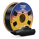 OVERTURE PETG 3D Printer Filament 1.75mm, Neatly Wound Durable PETG 1kg Spool (2.2lbs), Strong Toughness Filament, Dimensional Accuracy +/- 0.02mm, Fit Most FDM Printers (Black (1-Pack))