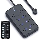 Geeni Surge Ultra Smart 8-Outlet Surge Protector – 6 Smart Outlets, 2 Always-On Outlets, 6 ft Cord, WiFi & Voice Control with Alexa/Google, 1200 Joules Protection, No Hub, Black